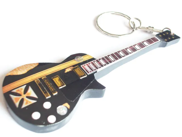 Porte clé en bois en forme de guitare de légende - 12 modèles au choix