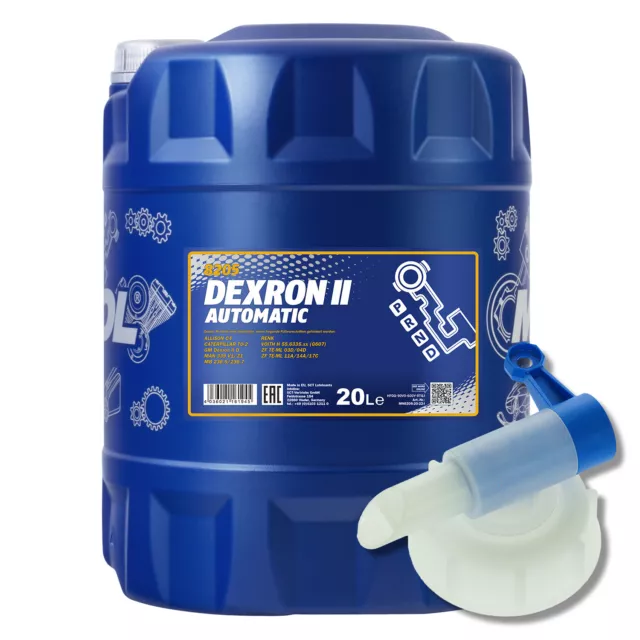 20 (1x20) Liter MANNOL Dexron II Automatic - ATF Getriebeöl mit Auslaufhahn