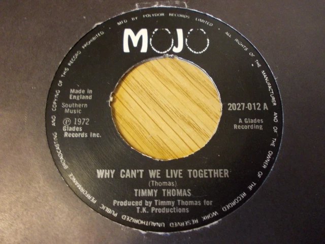Timmy Thomas Why Can`t we Live Together 1972 MOJO Funk Soul 45rpm