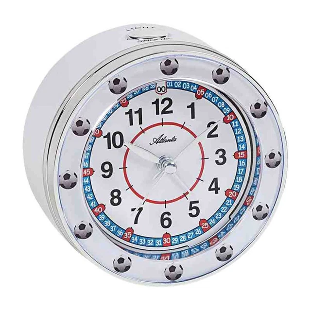 Atlanta Analogique Réveil pour Enfants Quartz Blanc Plastique Rond Alarme