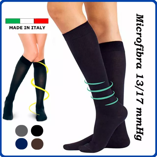 Calze elastiche a compressione graduata da uomo donna lunghe 70 den Gambaletti