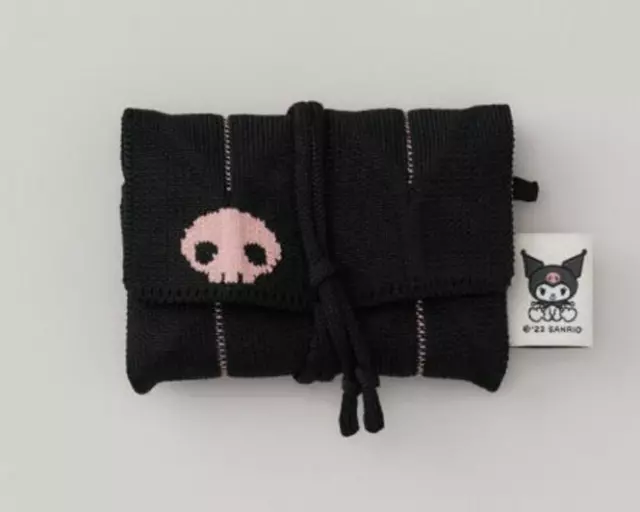 JOSEPH & STACEY SARIO Kuromi Lucky Pleats Knit Card Wallet Rich Black