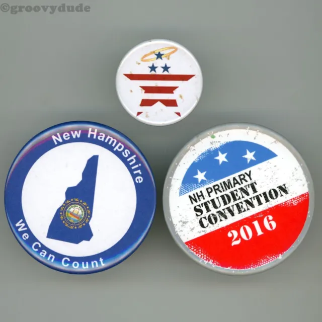 3 New Hampshire Student Convention 2016 & We Can Count Pin Pinback Button Lot