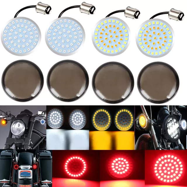 2Stk Motorrad 1157 LED Blinker Licht Einsatz Lampenabdeckungen Für Harley