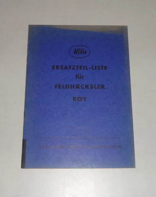 Catalogue des Pièces / Liste Pièces Détachées Köla Feldhäcksler Garçon