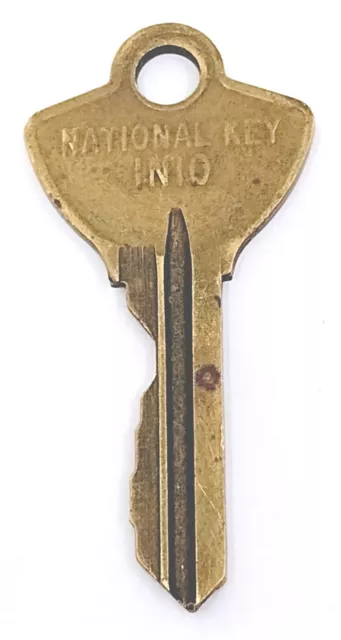 Vintage Brass Key Cole National Key Marked IN10 Appx 2" Padlocks Doors Gate Pool