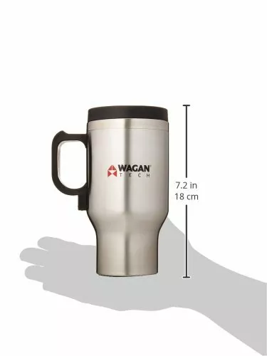 Wagan EL6100 12V Stainless Steel 16 oz Heated Travel Mug with Anti-Spill Lid 7