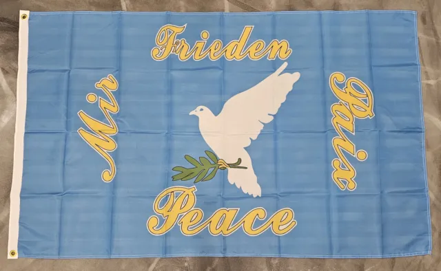 Fahne Flagge Friedenstaube grüner Zweig - Taube - Frieden - Peace - 90 x 150 cm