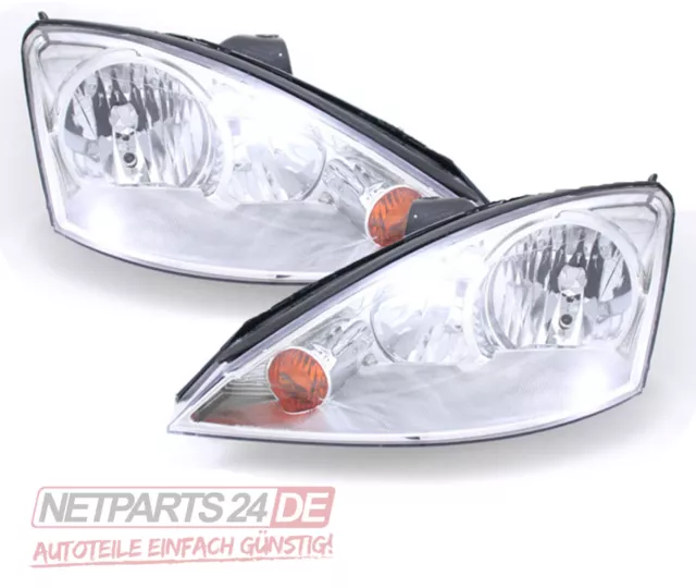 Faro Alogeno Adatto A per Ford Focus Klarglas-Chrom Set Sx. Dx. H7 H1