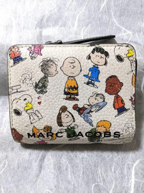Marc Jacobs Snoopy Wallet White Bifold Collaboration Women Ship From Japan