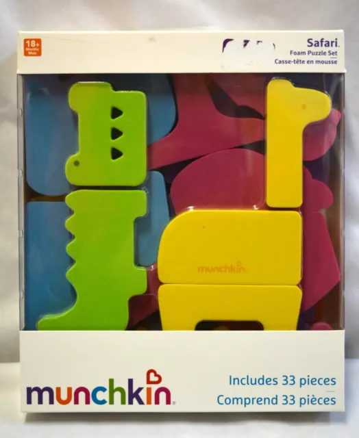 Munchkin Baby 33-Piece Safari Foam Puzzle Set - yellow multi, one size