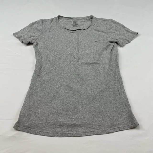 Merona Ultimate Shirt Womens Medium Solid Gray 100% Cotton Casual Top Ladies