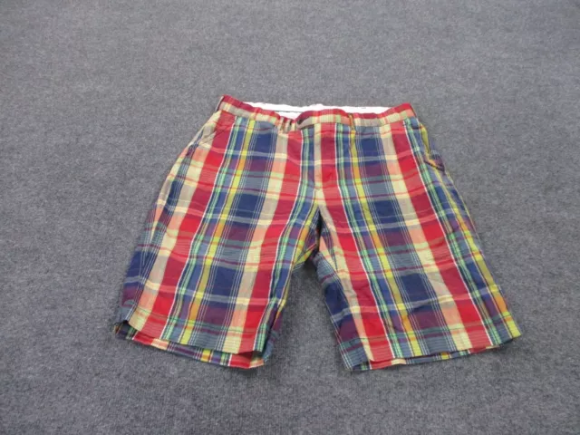 Vintage Polo Ralph Lauren Shorts Adult 34 Blue Red Madras Plaid Chino Preppy Men