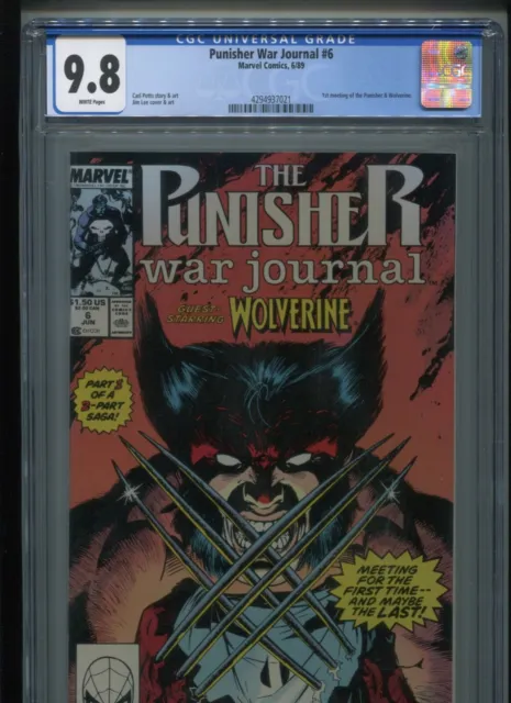 Marvel Punisher War Journal #6 (1989) CGC 9.8 Jim LEE Punisher vs Wolverine!