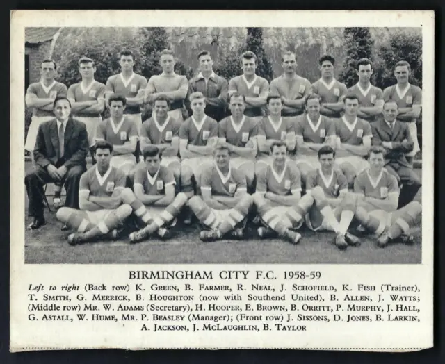 Fleetway - Fussballmannschaften 58/59 - Birmingham City Fc