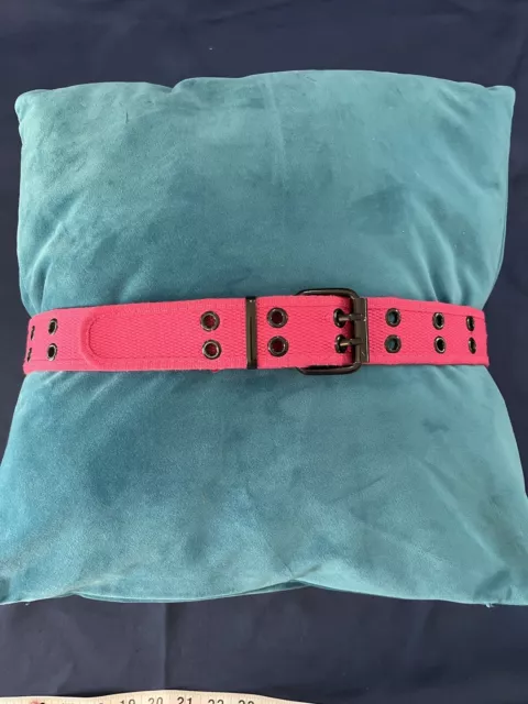 PINK CANVAS BELT 2 Holes Double Row Grommet Hole Belt Fabric Up To 38 ...