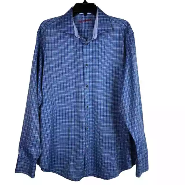 Robert Graham Mens Button Down Up Shirt Blue Size XL Long Sleeve Dress