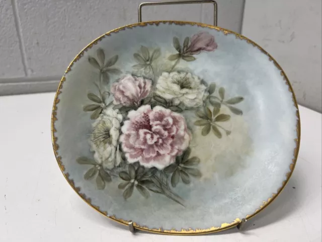 Vintage Plate Pearmain 1986 Hand Painted Floral Design Flower