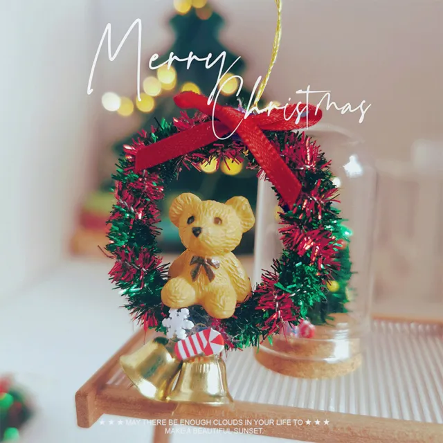 1:12 Scale Dollhouse Miniatures Christmas Wreath Festival Decorate Accessories