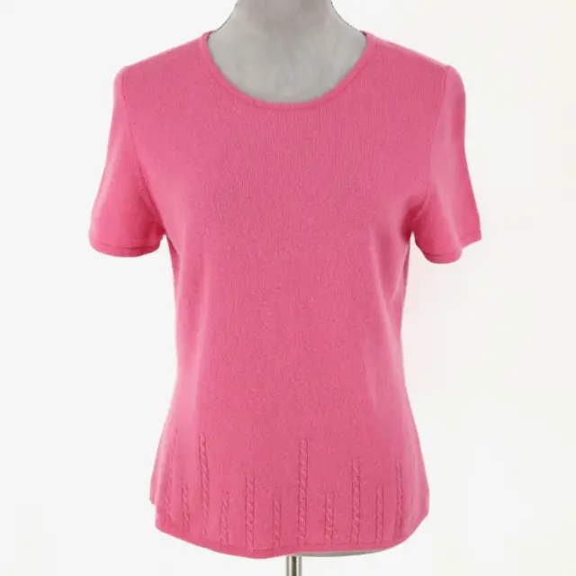 Classiques Entier Pink Cashmere Sweater Medium Large Womens Pullover Hem Detail