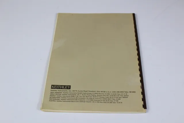 Le manuel d'instructions Keithley 179A contient des informations d'utilisation et d'entretien 2