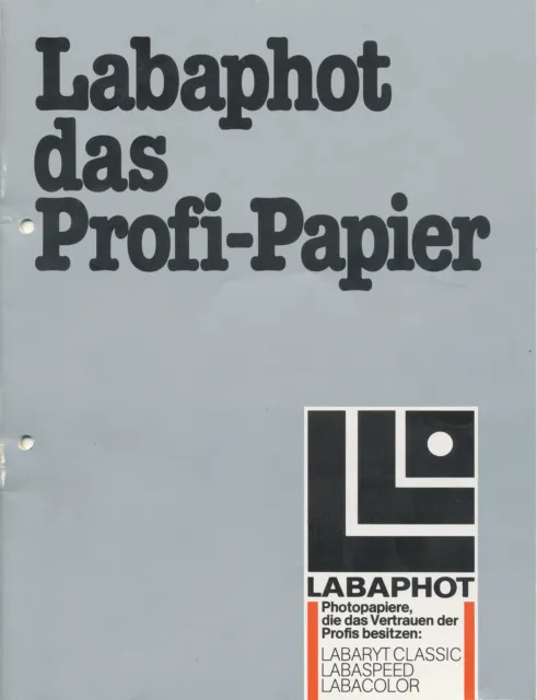 Labaphot Profi Papier Prospekt 1982 brochure photographic paper catalogue