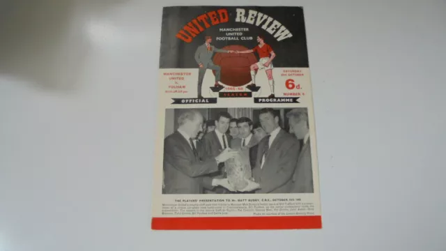 1965-66 Manchester United V Fulham Football Programme