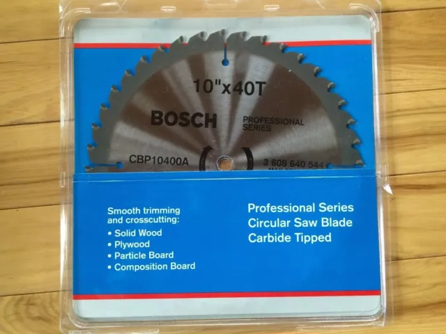 Bosch 10" Professional Circular Saw Blade 40T Carbide CBP10400A 40 Tooth--NEW