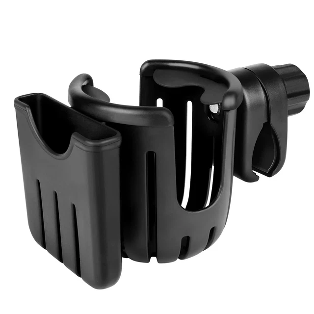 2 en 1 con portavasos para cochecitos 2 en 1 con soporte para teléfono caminante negro antideslizante universal