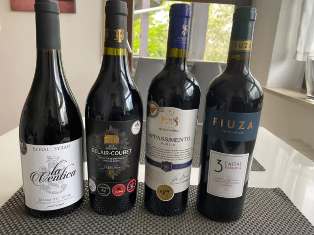 4 Fl. Rotwein Länder-Probierpaket Spanien, Italien, Portugal, Frankreich