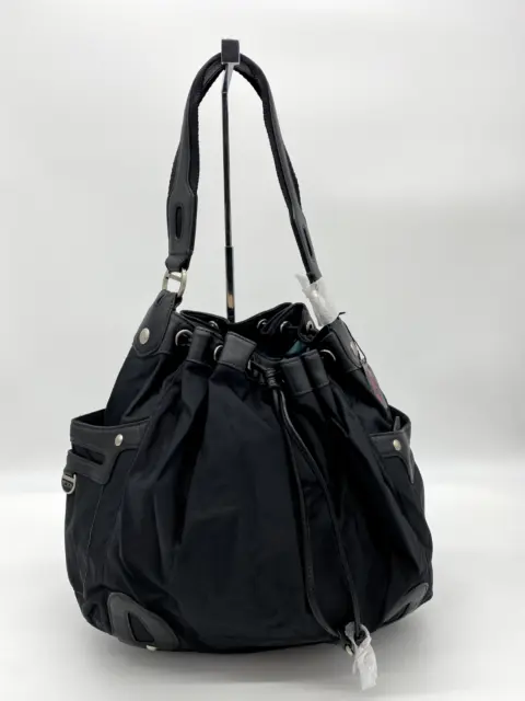 Tumi Ballistic Nylon w/ Leather Trim Drawstring Bag 13" (Black)