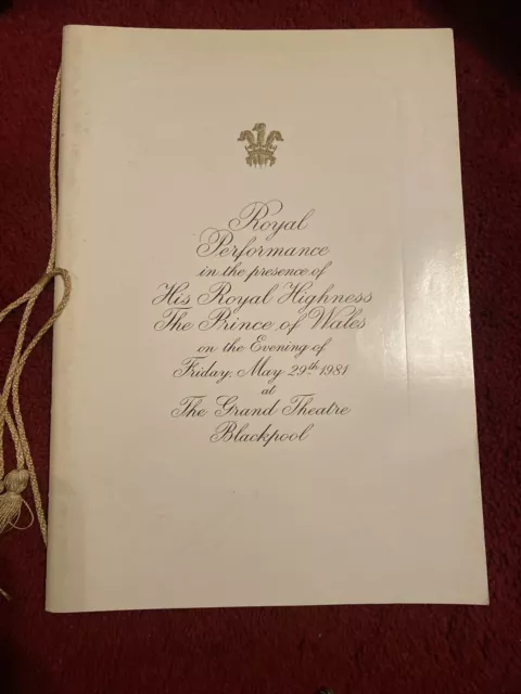 Vintage Theatre Programme Royal Performance Prince of Wales in Blackpool 1981