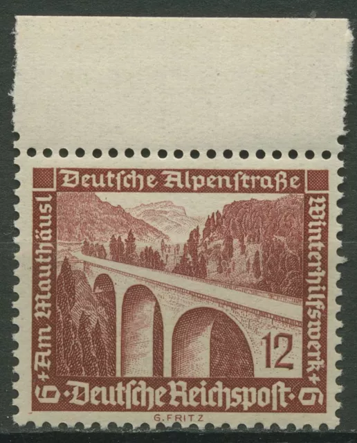 Deutsches Reich 1936 WHW Oberrand aus Markenheftchenbogen 639 OR postfrisch