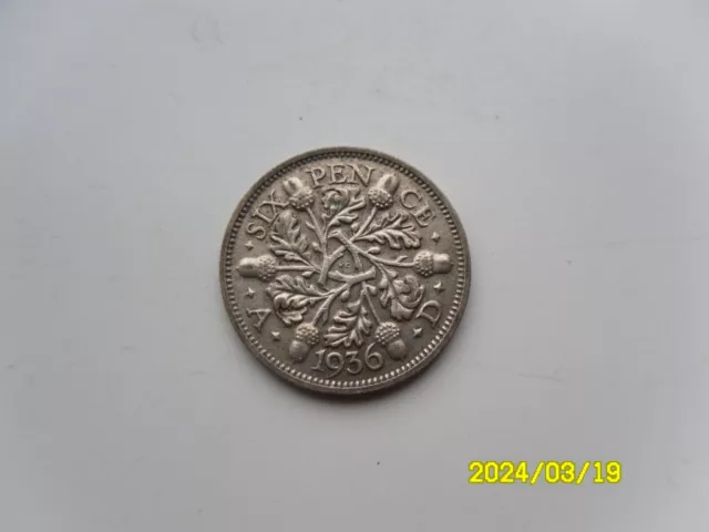 George V Silver Sixpence 1936