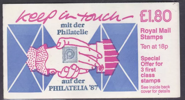 FU2a 1987 'Keep in touch' Folded Booklet - Complete - No Cylinder - overprint