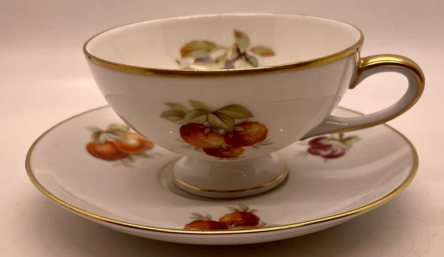 Vintage Eschenbach China Bavaria Germany Tea Cup & Saucer Fruit And Nuts