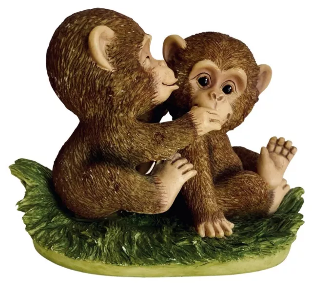 Chummy Chimps Endangered Young’uns 1996 Hamilton Collection Babies Hugging EUC 2