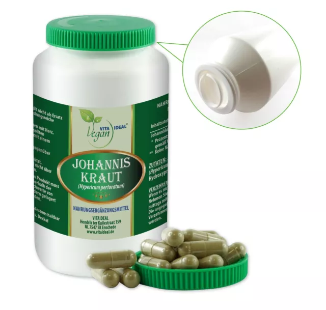 VITA IDEAL Vegan® JOHANNIS Kraut KAPSELN Hypericum perfor. JOHANNISKRAUT Pulver