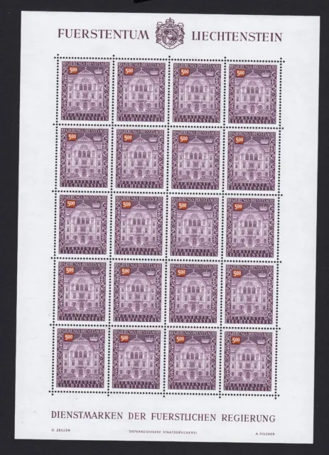 Liechtenstein 1989 Mi-Nr. 69 Kleinbogen Dienstmarke postfrisch