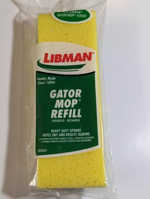 Esponja de recarga Libman Gator para fregona se adapta al modelo 2020 #02021 nueva en paquete nueva hecha en EE. UU.