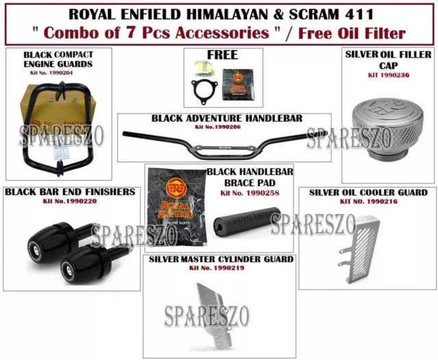 Royal Enfield "Combo De 7 Accesorios" Himalayan & Scram 411 / Filtro De...