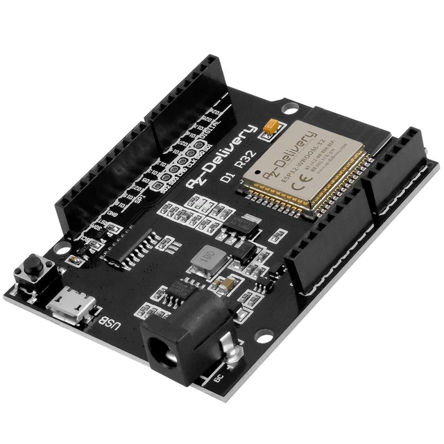 AZDelivery Scheda di sviluppo D1 R32 ESP32 CH340G WiFi e Internet Bluetooth,...