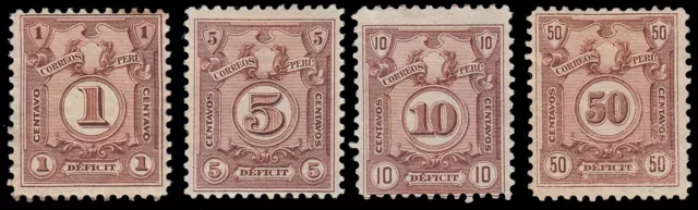 Pérou Taxe 44/47 1909 Gaufrage Fond De Lignes MH