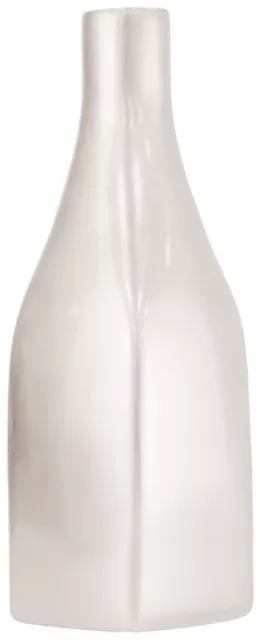 36cm Cerámica Jarrón Florero Decorativo Botella Cuello Blanco Perlado Acabado