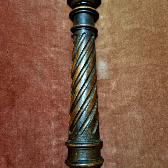 Wall spiral acanthus leaf carving column Antique French architectural salvage 3