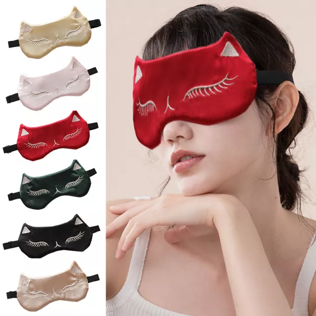 Maschera occhi da viaggio sonno seta copertura imbottita benda per occhi soft beque ¬