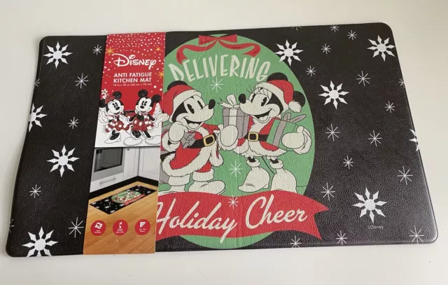 Disney Mickey And Minnie Christmas Holiday Cheer Anti Fatigue Mat 18X30" NEW