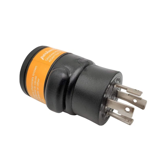 4-Prong Generator 30A Locking L14-30P Male to RV/EV 50 AMP 14-50R Female (Black)