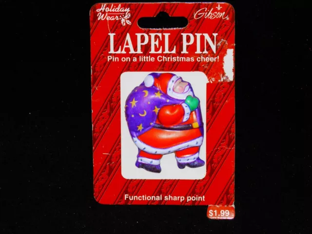 GIBSON  Santa Christmas Lapel Pin -  NIP -