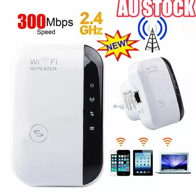 300Mbps Wifi Extender Repeater Range Booster AP Router Wireless-N 802.11 AU Plug